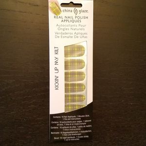 China Glaze Green Plaid Nail Strips NWT